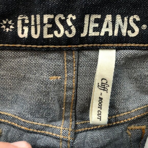 Vintage Guess Mens Cliff Boot Cut Jeans Size 36 Blue Dark Denim Classic Stretch - Picture 3 of 16